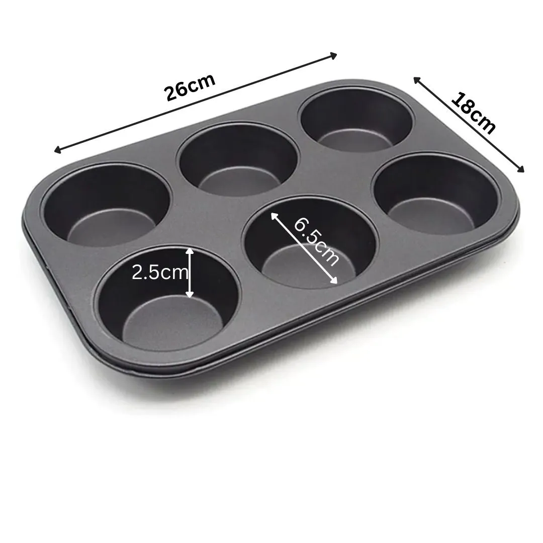 6 Cavity Non Stick Cupcake Mould / Muffin Tray