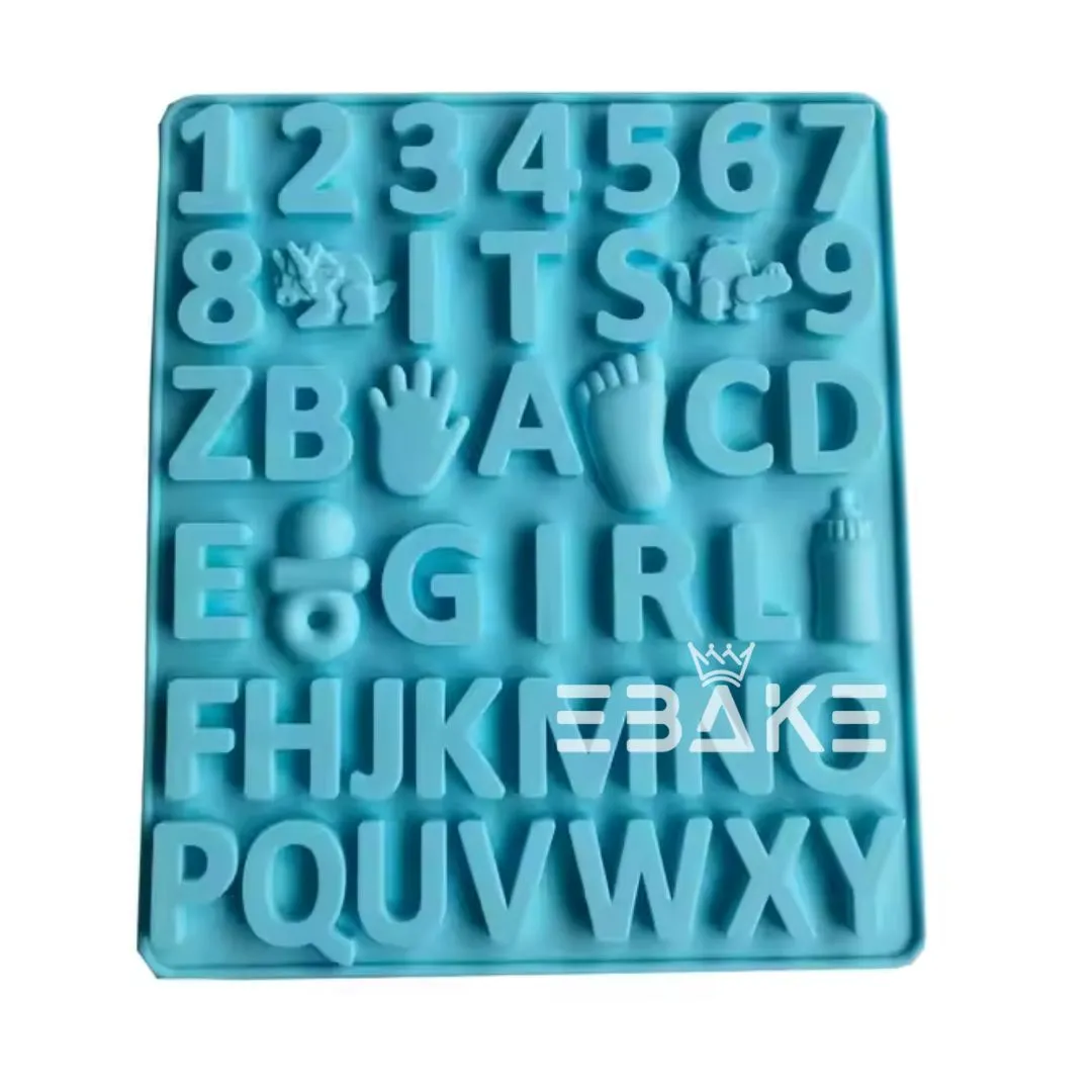 Alphabet & Number Silicone Chocolate Mould Letter Mould Large