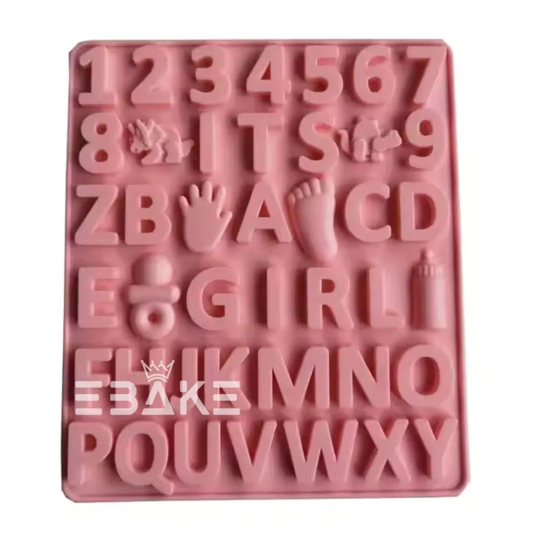 Alphabet & Number Silicone Chocolate Mould Letter Mould Large