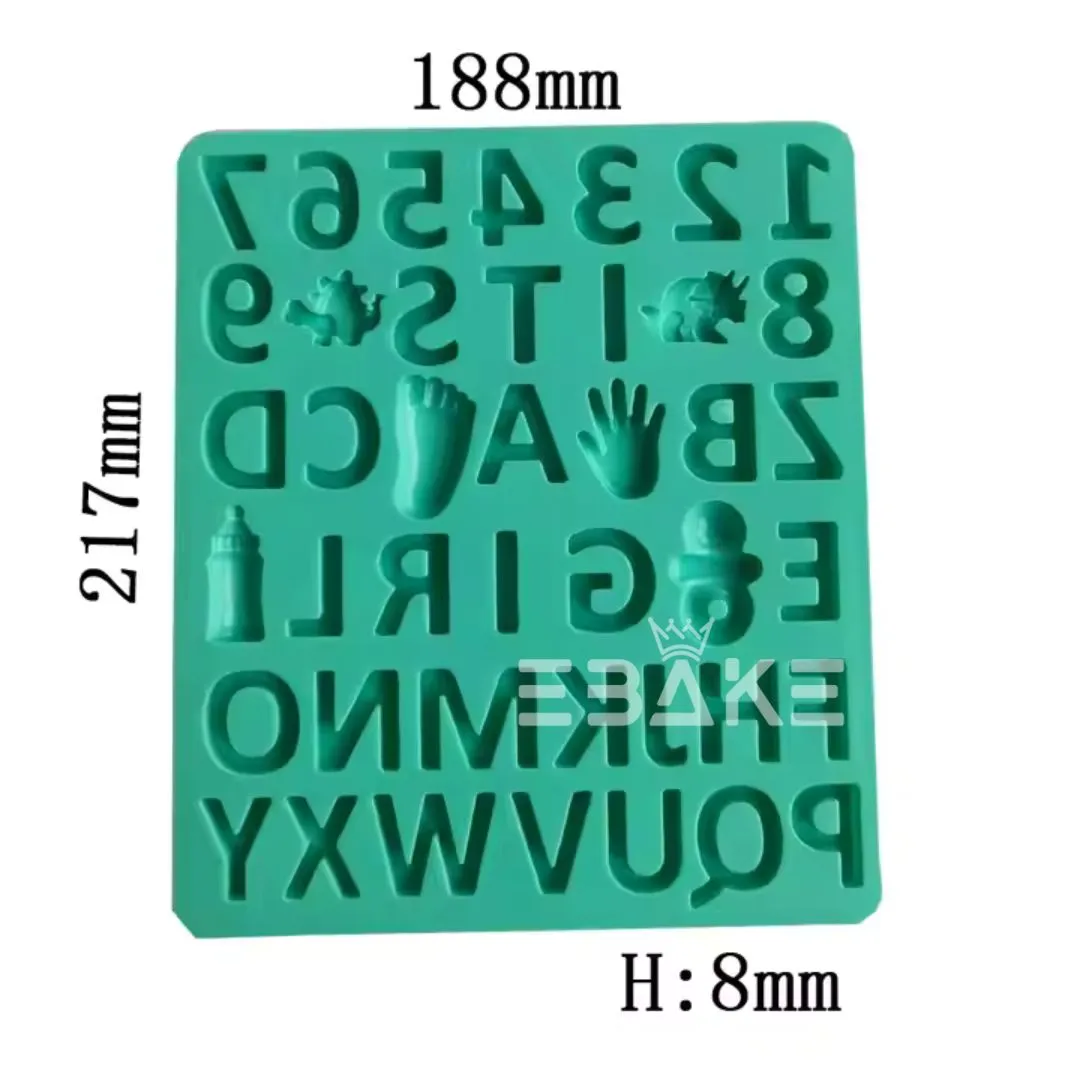 Alphabet & Number Silicone Chocolate Mould Letter Mould Large