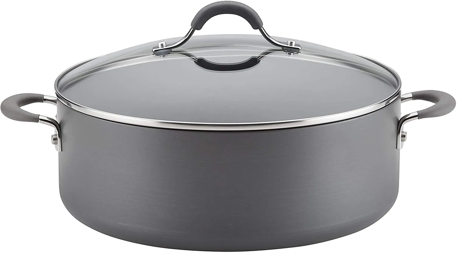 Circulon Radiance Hard Anodized Nonstick Stock Pot/Stockpot with Lid - 7.5 Quart, Gray