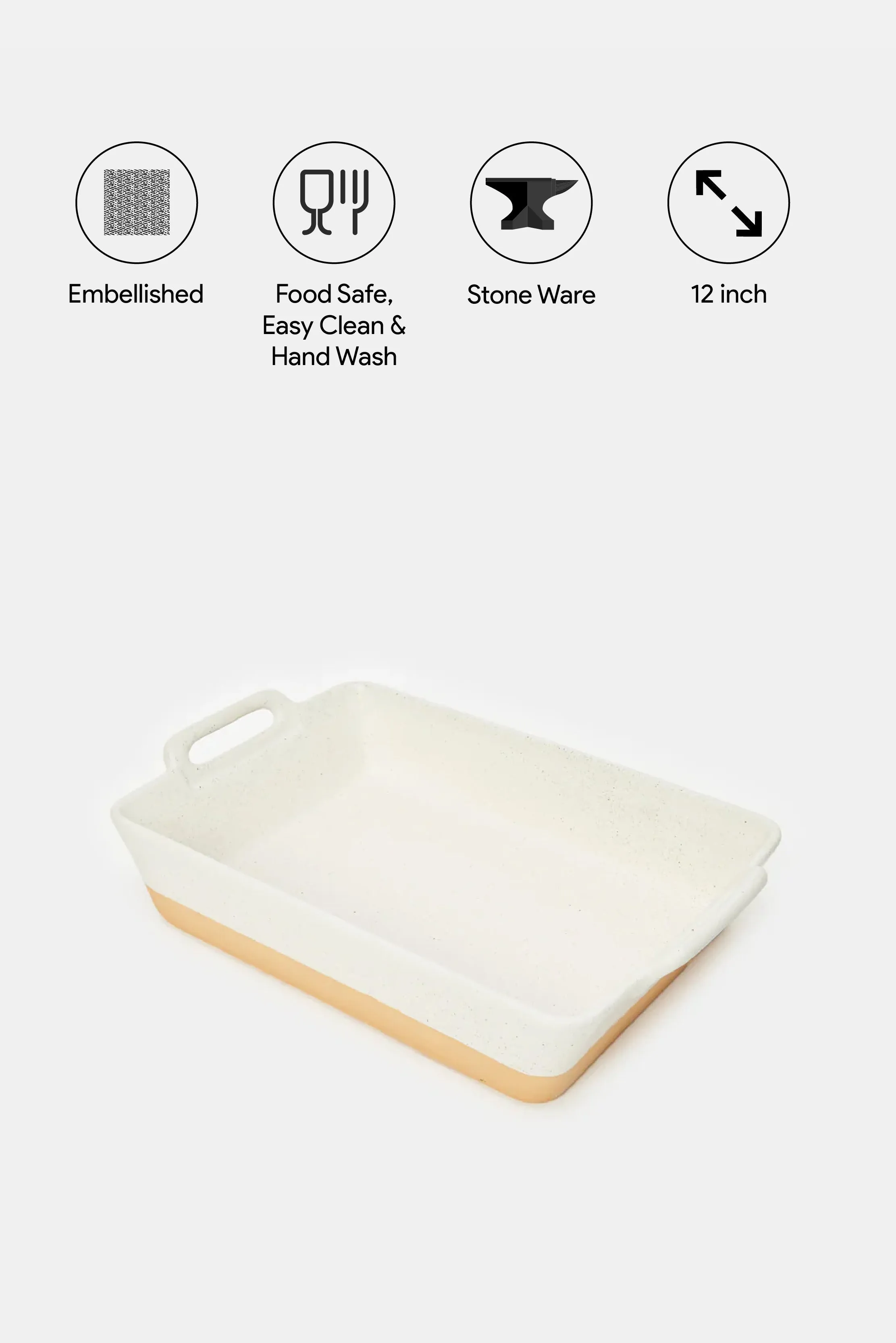 Cream Rectangle Baking Dish (Small/12Inch)