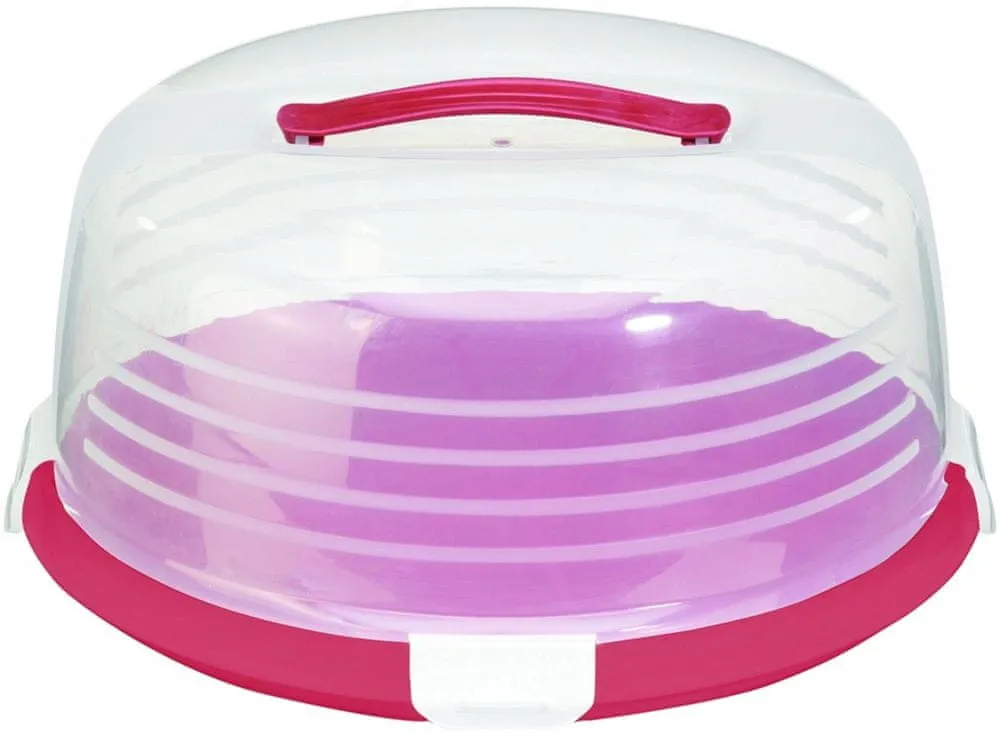 Curver Round Cake Box 27.5 x 27.5 x 8cm Plastic red