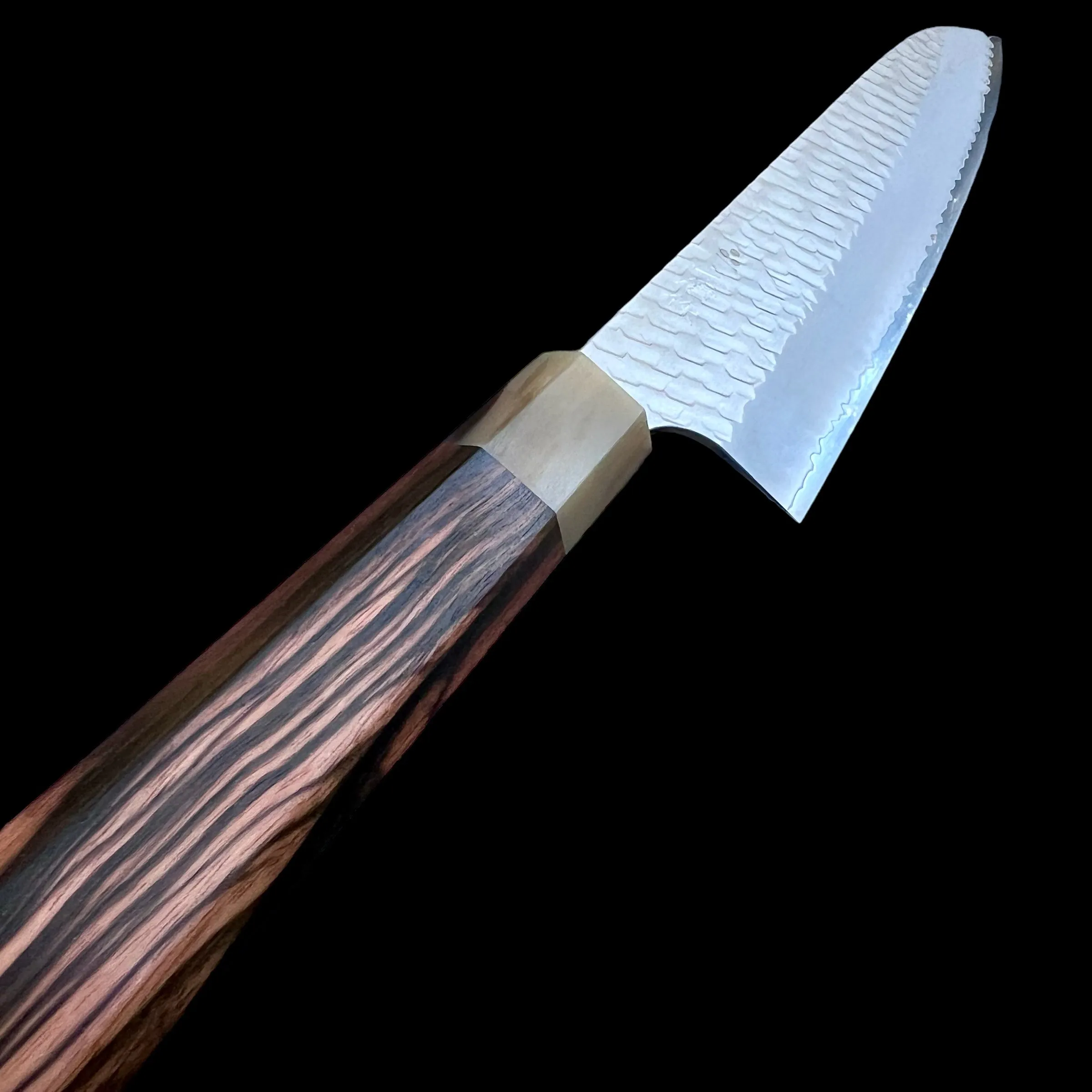 Custom Nigara Hamono SG2 Migaki Tsuchime Kiritsuke 240 mm -  Mun Ebony and horn
