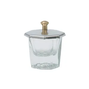 Hawley Glass Dappen Dish with Metal Octagon Lid