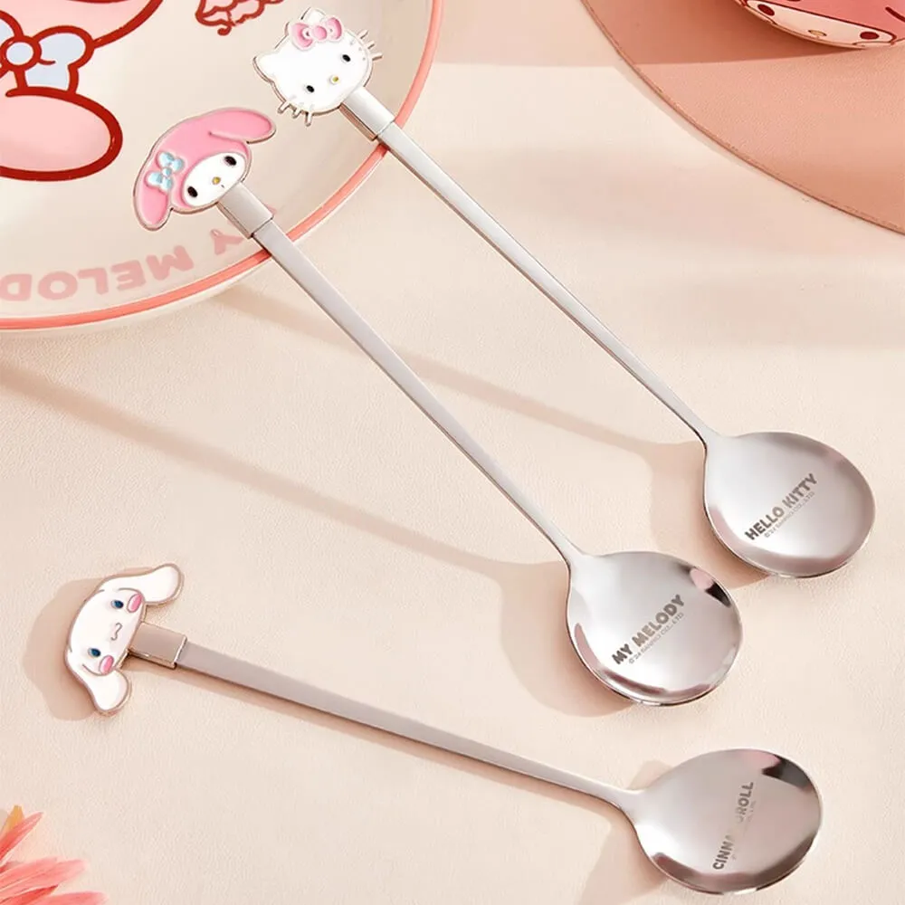 Sanrio Character Long Handle Die-Cut Face Spoon