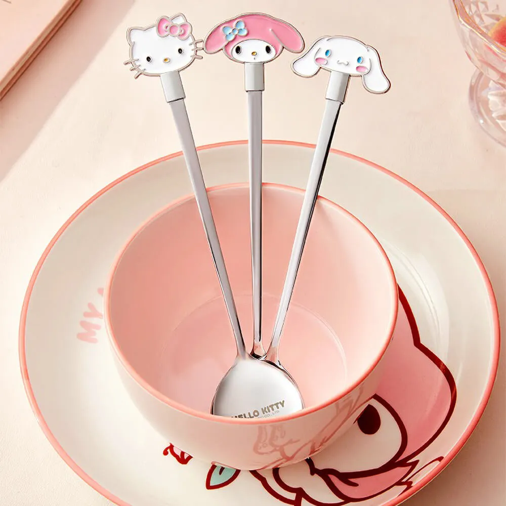 Sanrio Character Long Handle Die-Cut Face Spoon