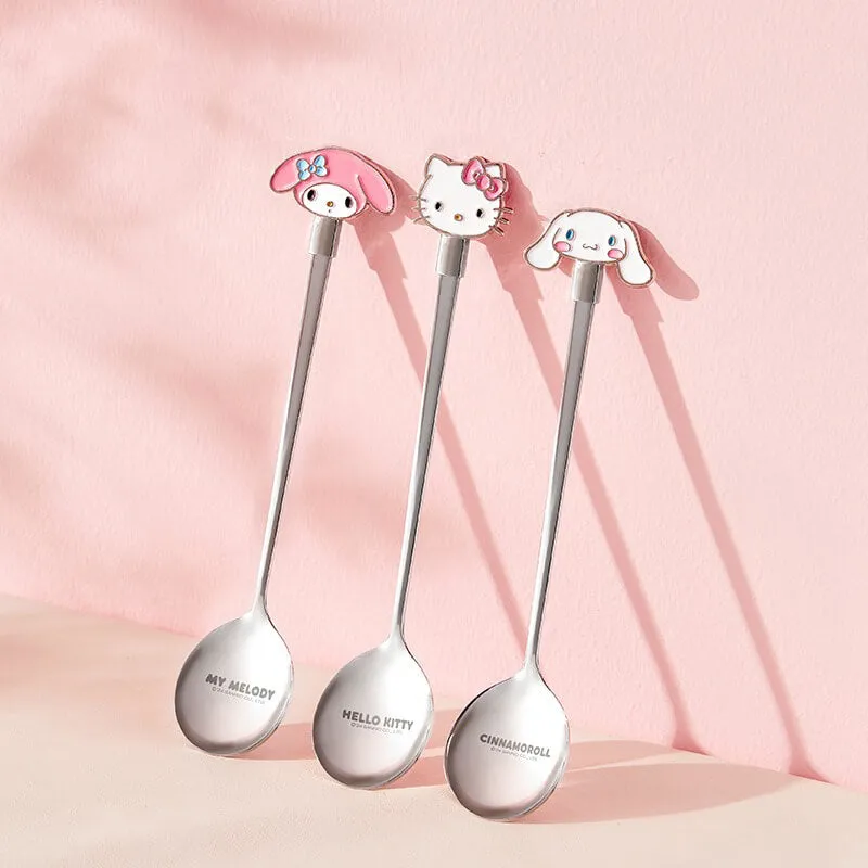 Sanrio Character Long Handle Die-Cut Face Spoon