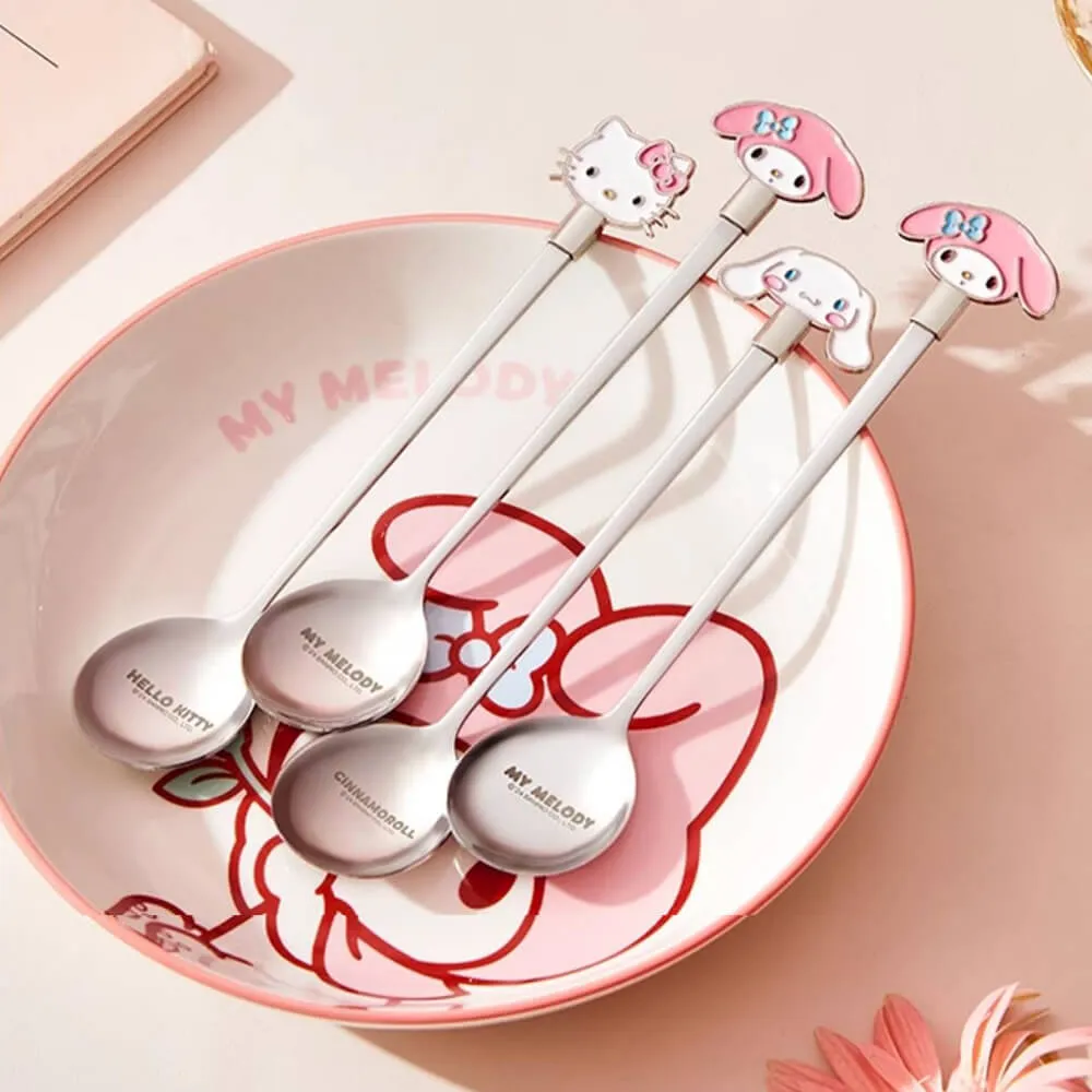 Sanrio Character Long Handle Die-Cut Face Spoon